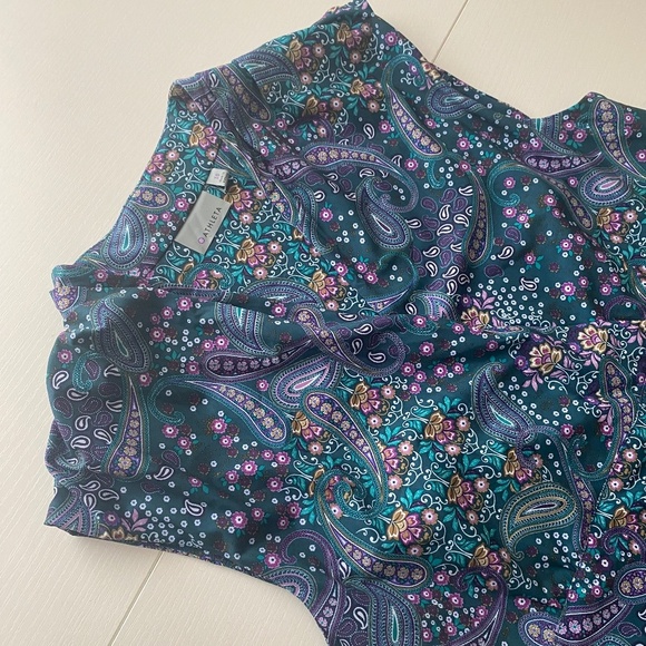 Athleta Dahlia Paisley Printed V-Neck Sleeveless Mini Dress Sz 10 - Picture 7 of 15